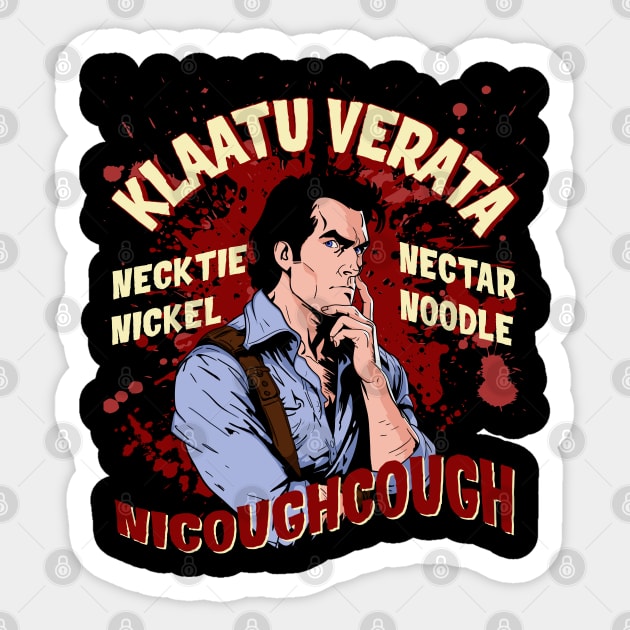 Klaatu Verata Nikto Quote Sticker by Meta Cortex